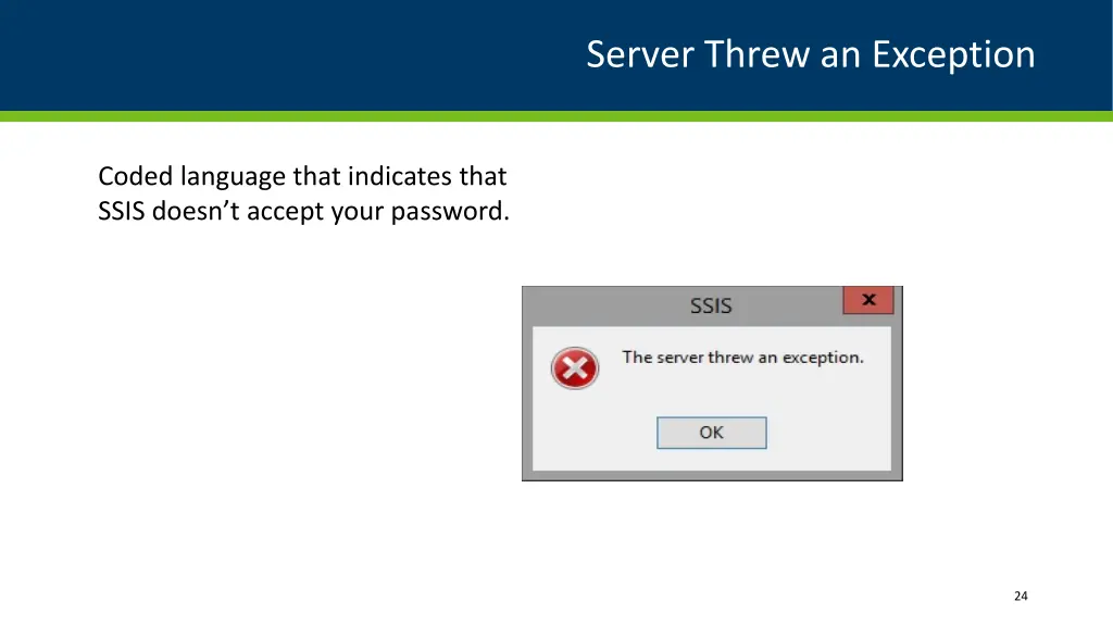 server threw an exception