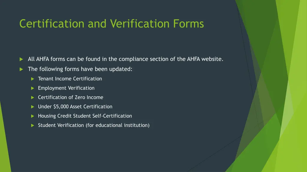 certification and verification forms