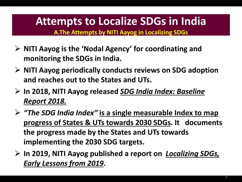 attempts to localize sdgs in india a the attempts