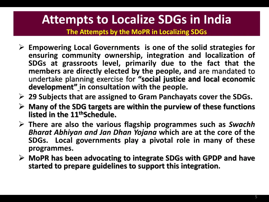 attempts to localize sdgs in india the attempts