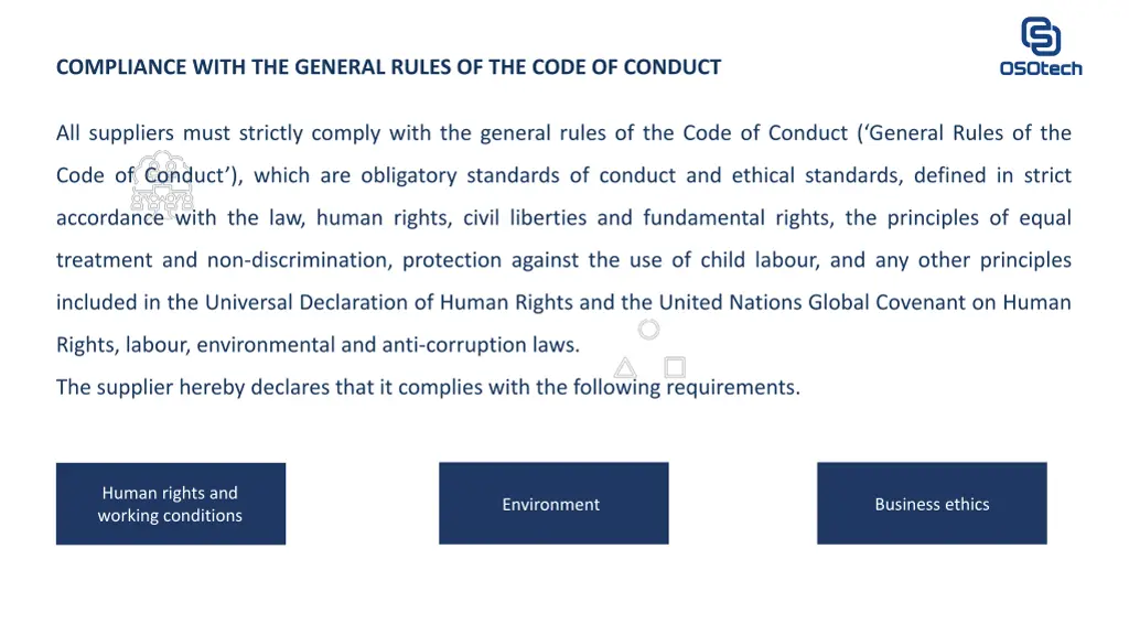 compliance with the general rules of the code