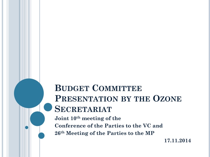 b udget c ommittee p resentation by the o zone