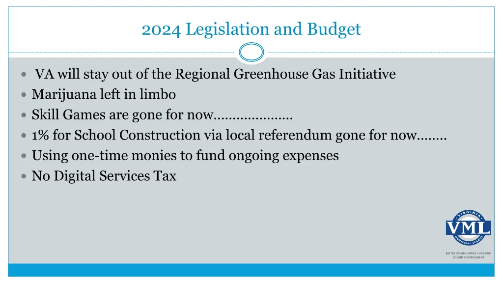 2024 legislation and budget