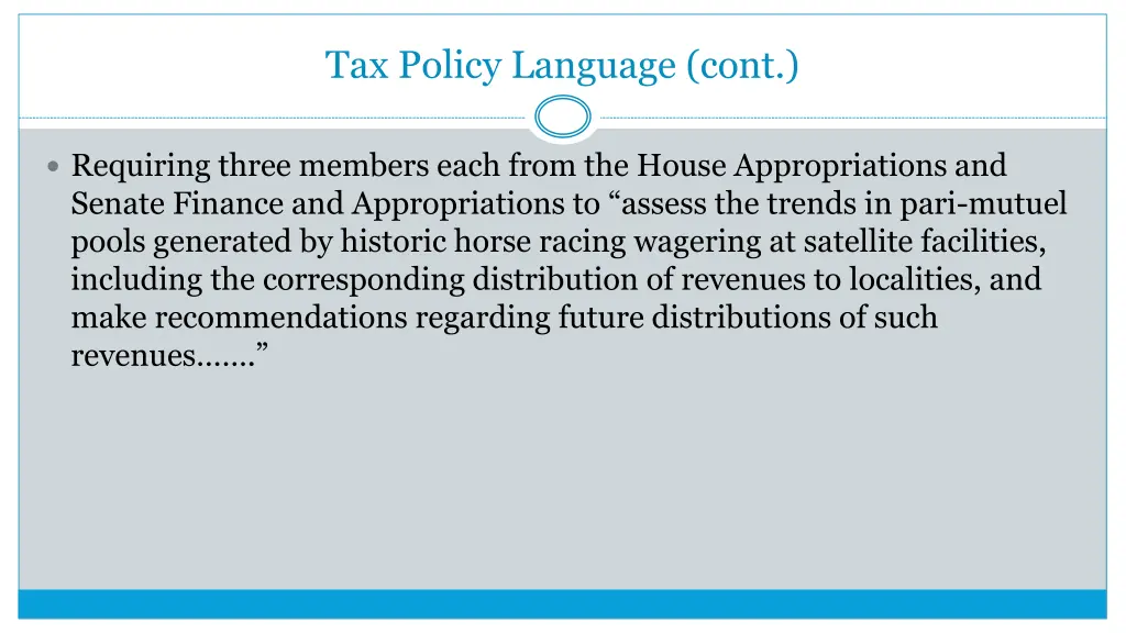 tax policy language cont