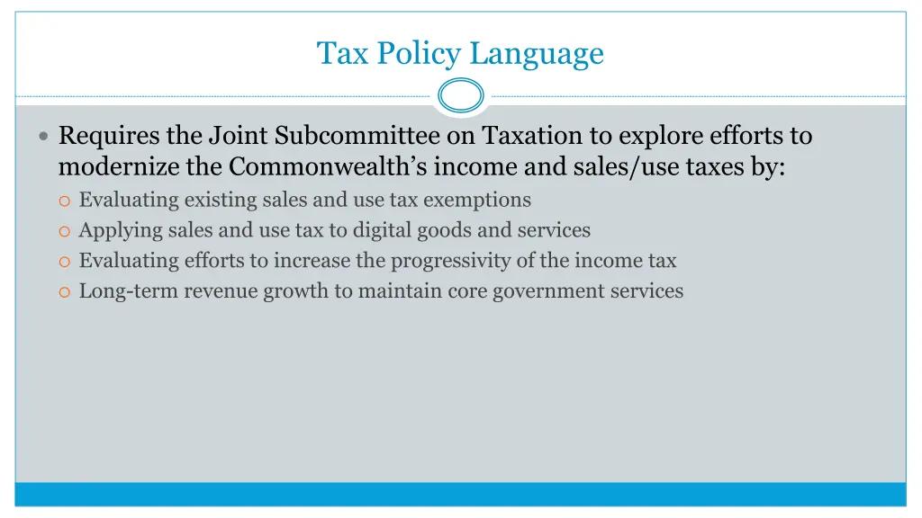 tax policy language