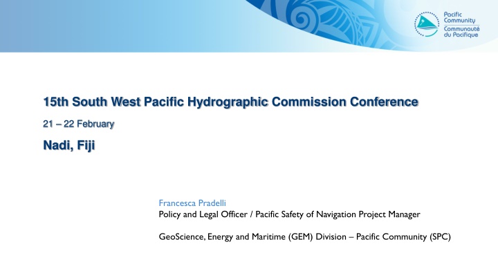 15th south west pacific hydrographic commission
