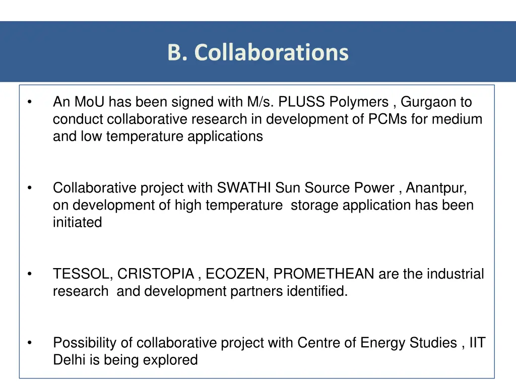 b collaborations