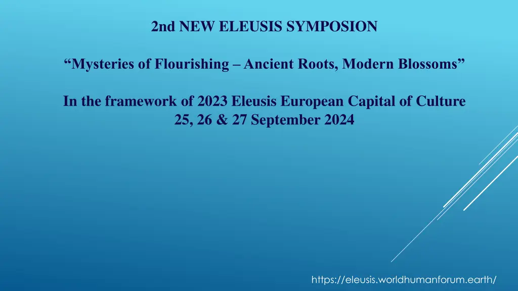 2nd new eleusis symposion