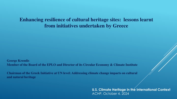 enhancing resilience of cultural heritage sites