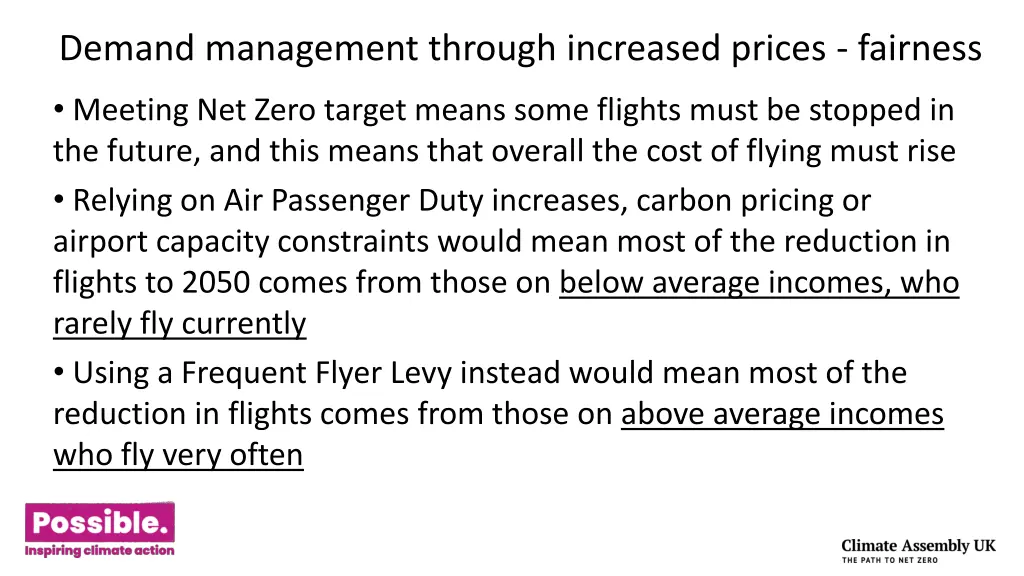 demand management through increased prices