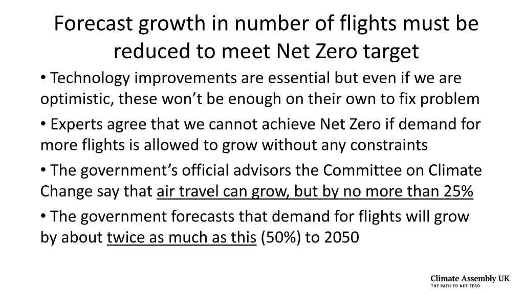forecast growth in number of flights must
