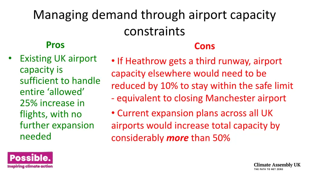 managing demand through airport capacity