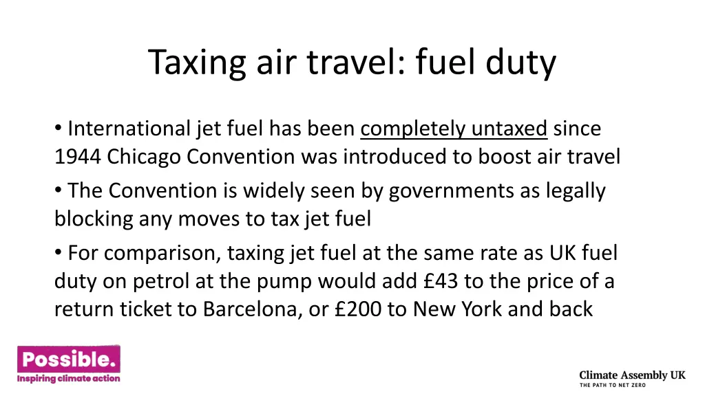 taxing air travel fuel duty