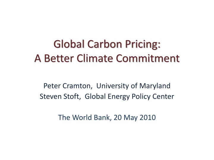 global carbon pricing a better climate commitment