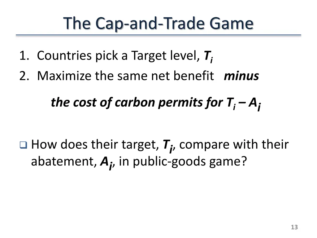 the cap and trade game