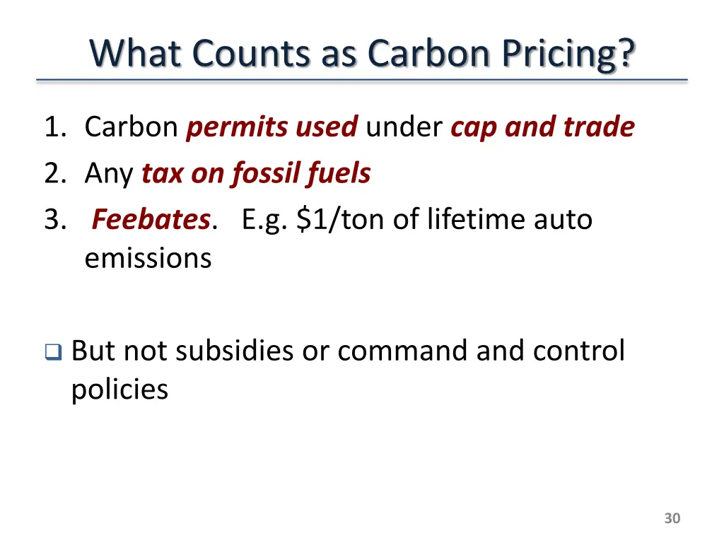 what counts as carbon pricing