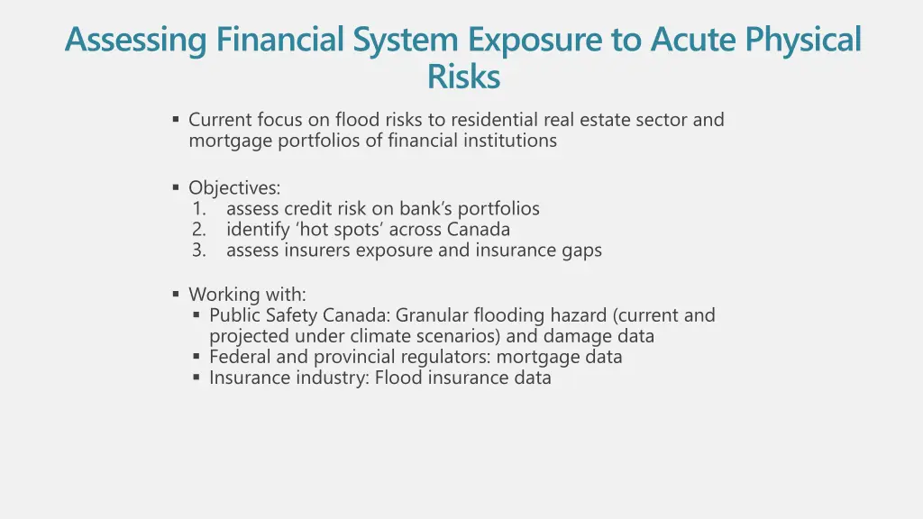 assessing financial system exposure to acute