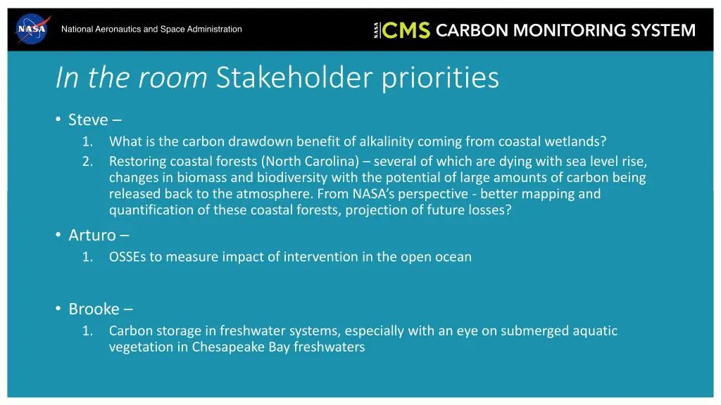 in the room stakeholder priorities