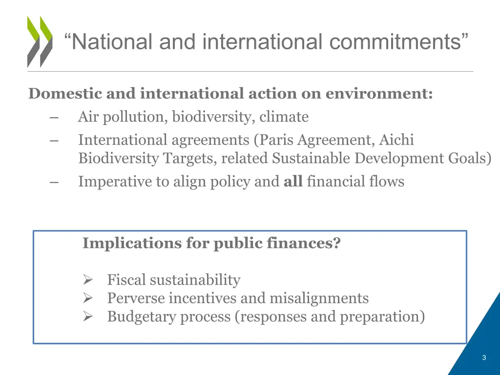 national and international commitments