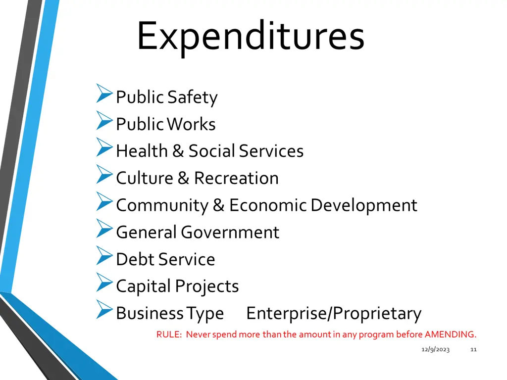 expenditures