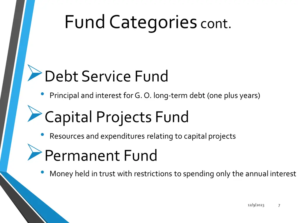 fund categories cont