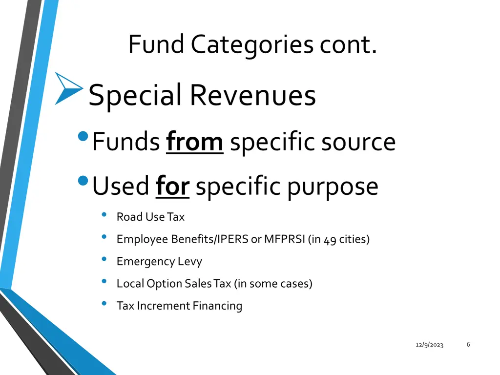 fund categories cont special revenues funds from