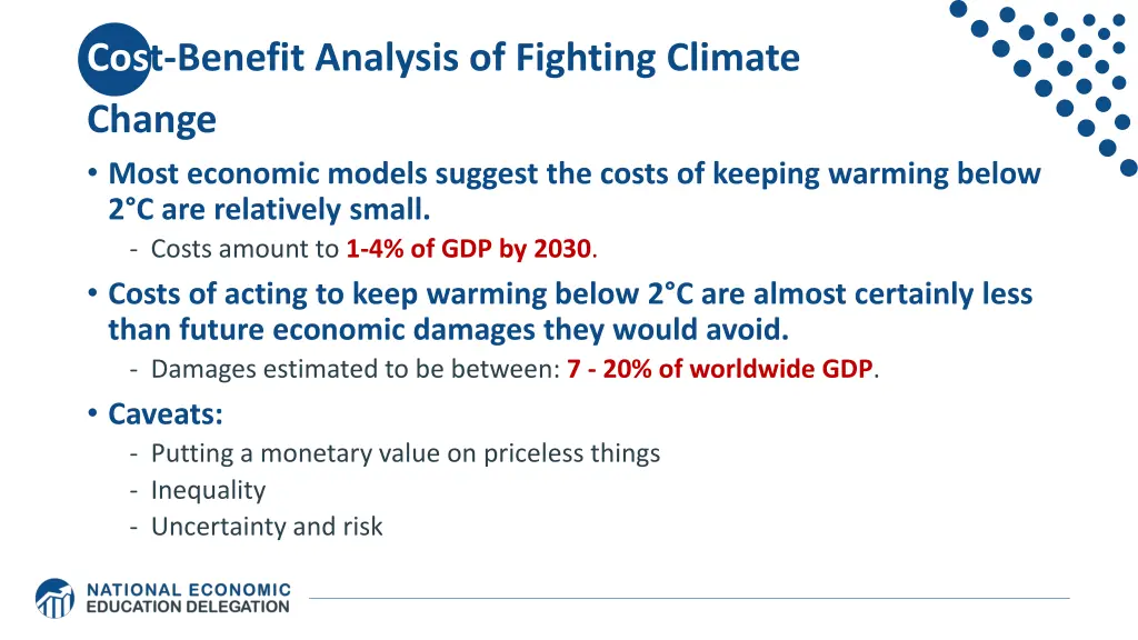 cost benefit analysis of fighting climate change