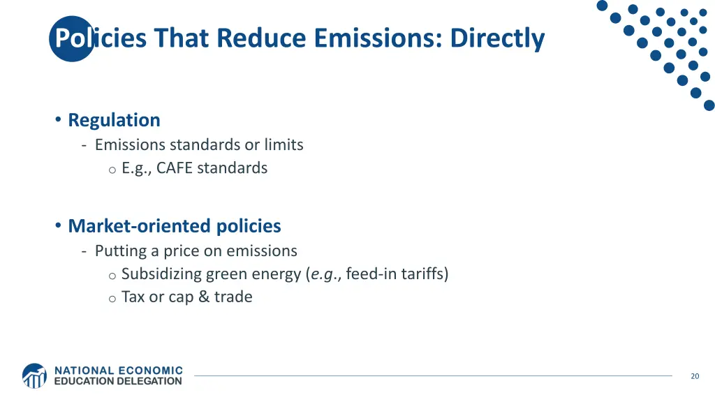 policies that reduce emissions directly