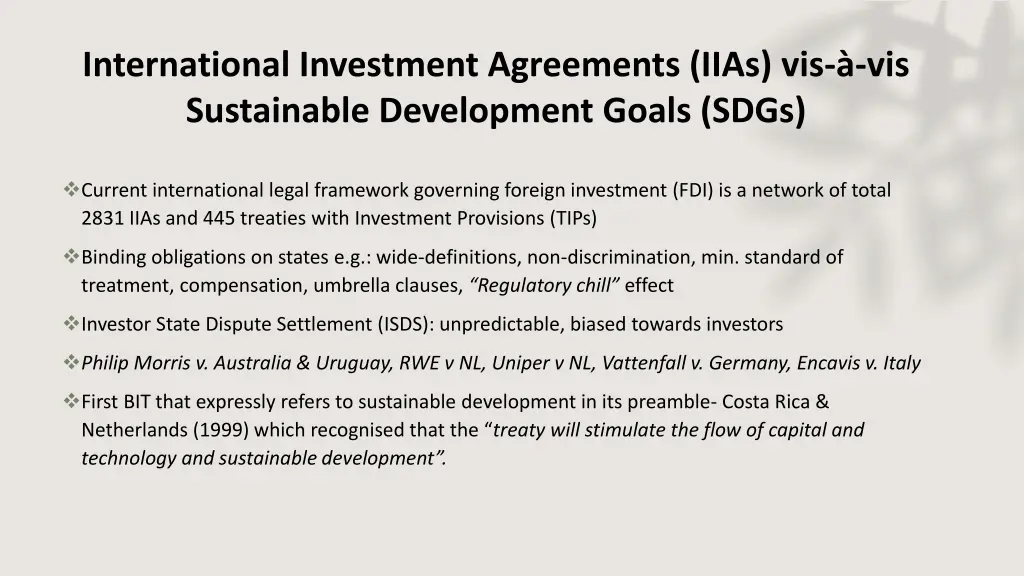 international investment agreements iias