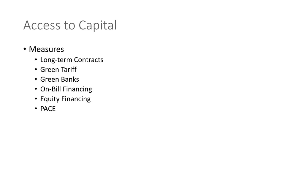 access to capital