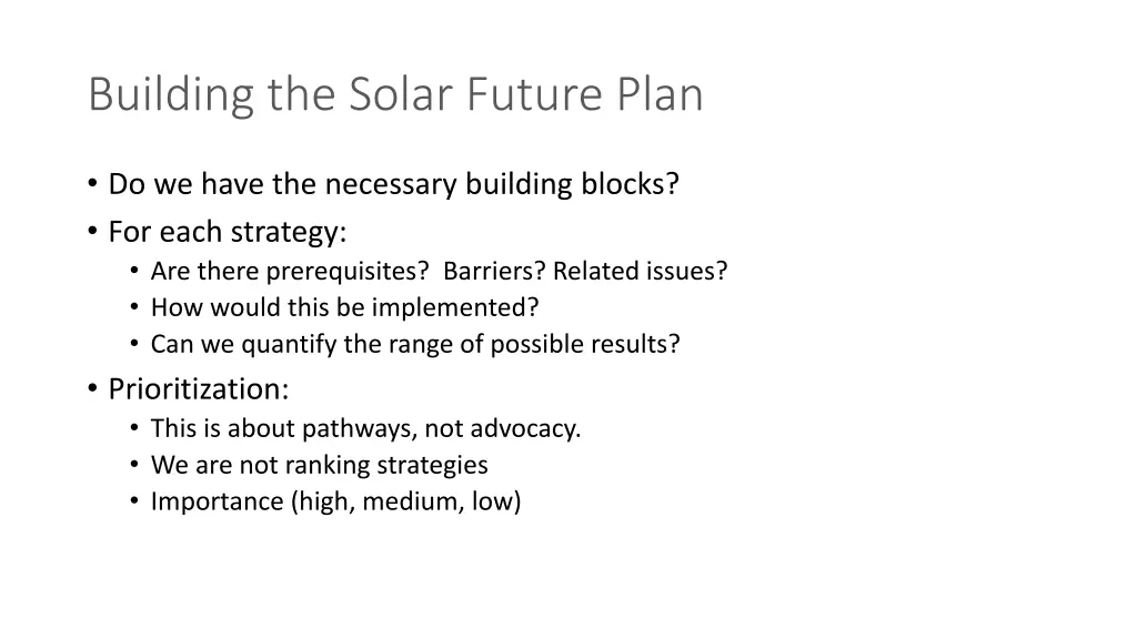 building the solar future plan