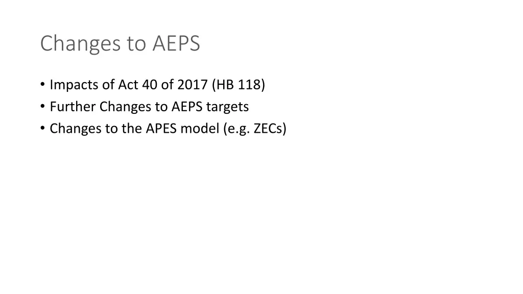 changes to aeps