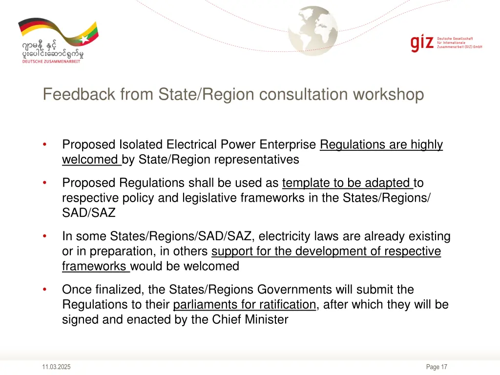 feedback from state region consultation workshop