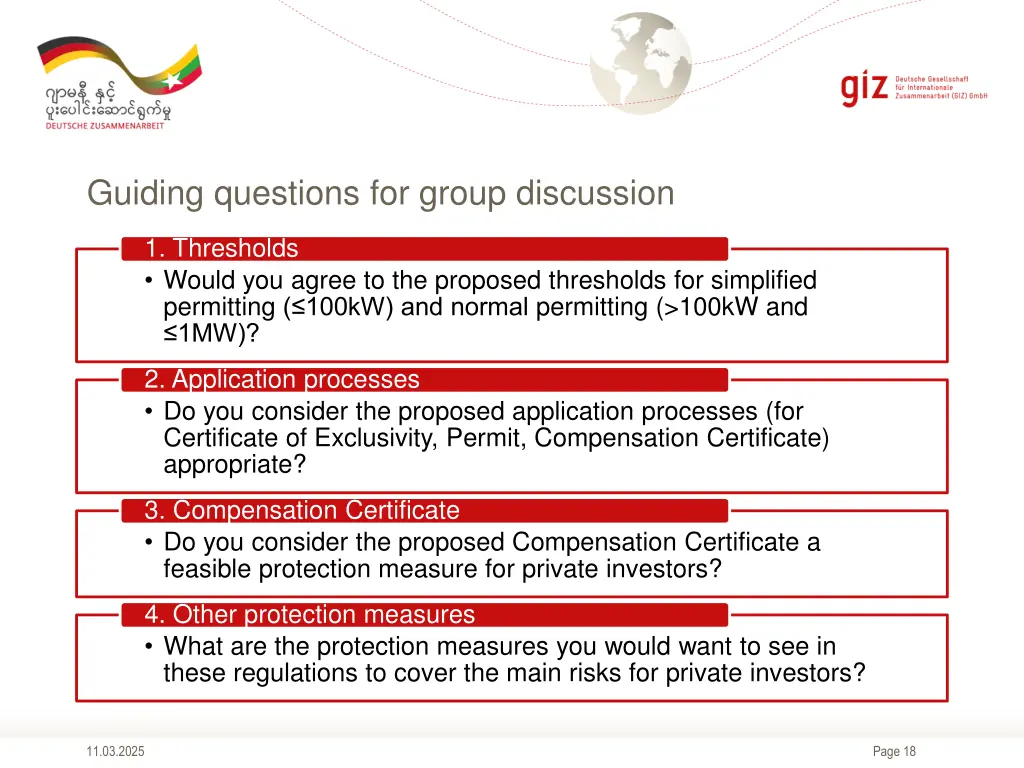 guiding questions for group discussion