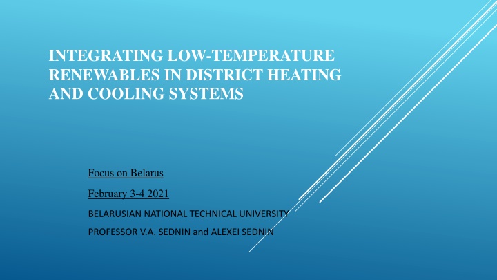 integrating low temperature renewables