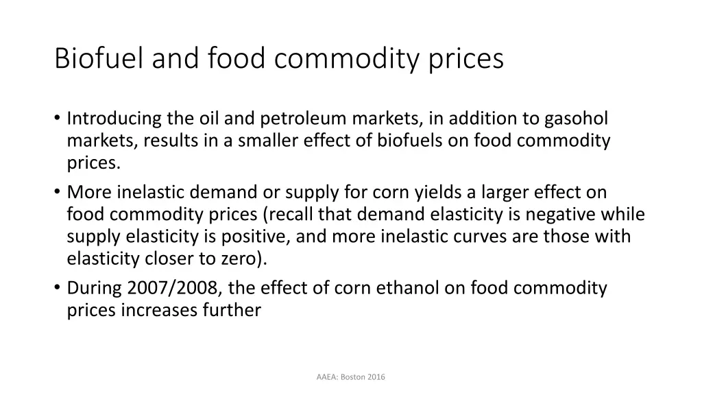 biofuel and food commodity prices