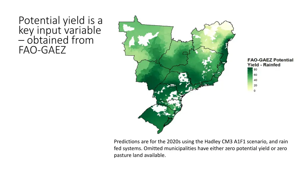 potential yield is a key input variable obtained