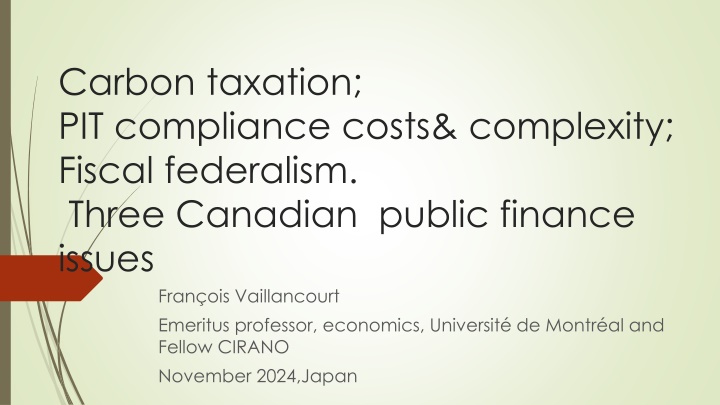 carbon taxation pit compliance costs complexity
