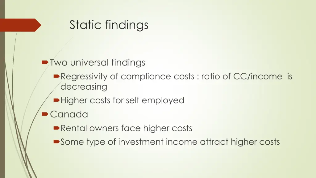 static findings