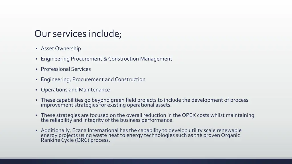 our services include