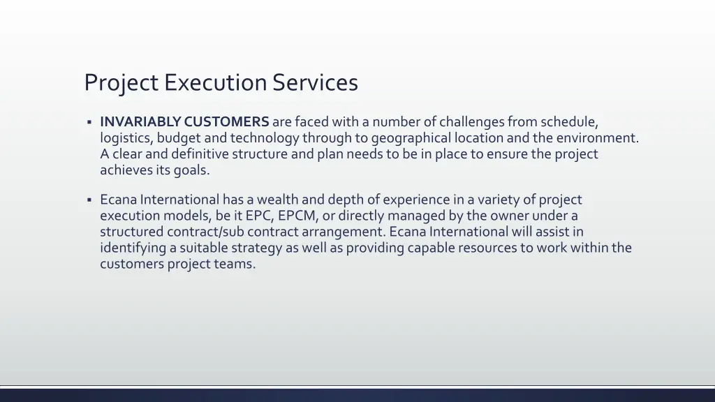 project execution services