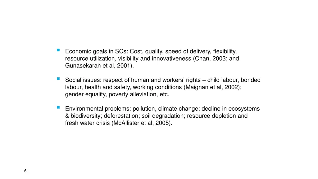 sustainability concerns in global scs