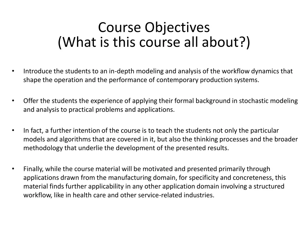 course objectives what is this course all about