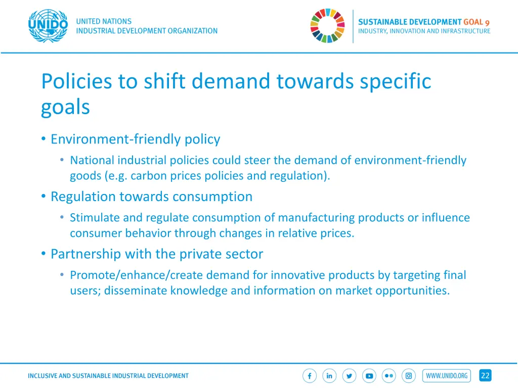 policies to shift demand towards specific goals