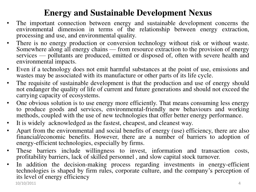 energy and sustainable development nexus