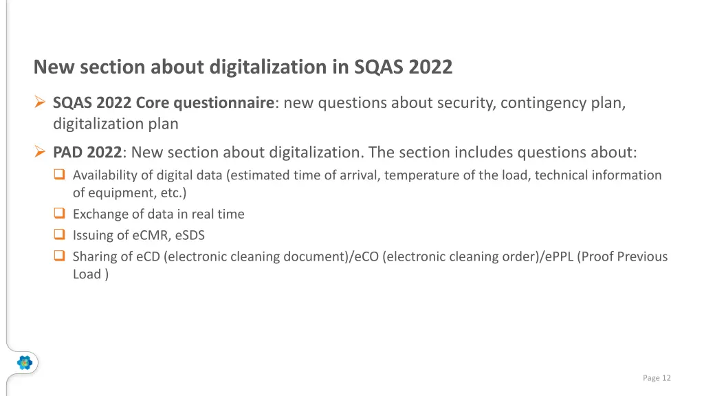 new section about digitalization in sqas 2022