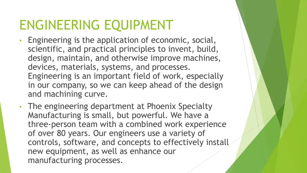 engineering equipment engineering