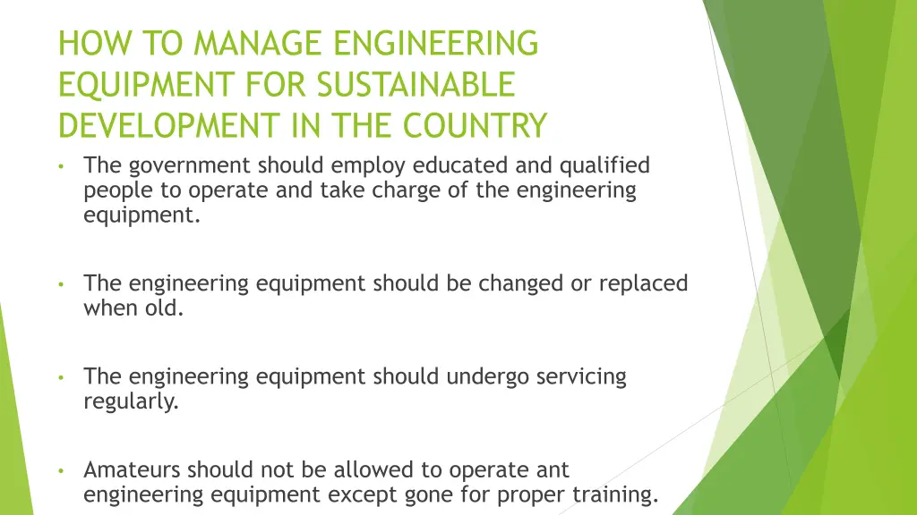how to manage engineering equipment