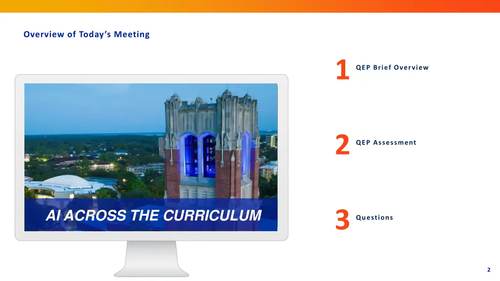 overview of today s meeting