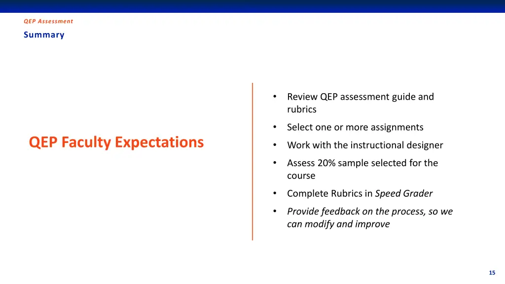 qep assessment 6